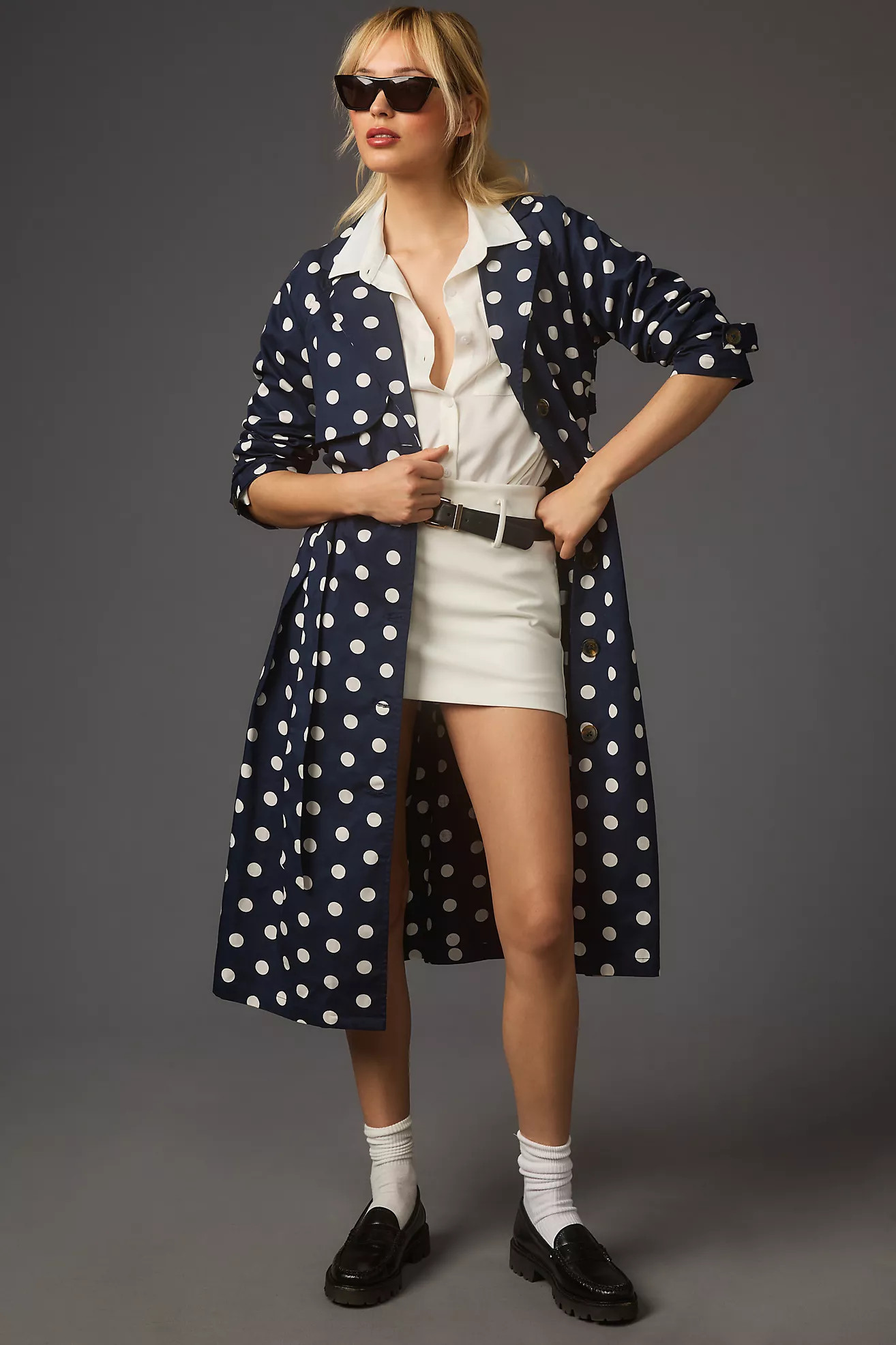Porridge Neomie Polka Dot Trench Coat | Anthropologie (US)