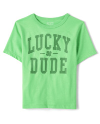Baby And Toddler Boys Matching Family Lucky Dude Graphic Tee - parakeet | The Children's Place