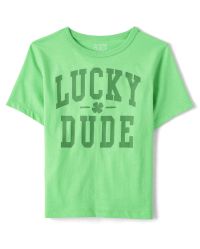 Baby And Toddler Boys Matching Family Lucky Dude Graphic Tee - parakeet | The Children's Place