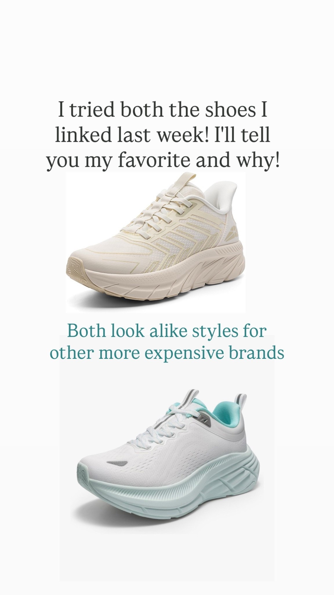 First pair: A few things I did like about them: comfy, easy slip on, and come in several color options!
Didn't like: because they slip on, you can't adjust ties-for walking I feel like I need to be able to adjust them and worry about them loosing elasticity- they felt cheap and had a little bit of a chemical smell- BUT!With that said, I think they'd be a great comfy shoe if you'll be on your feet, traveling, shopping etc-

Option 2 My friend told me about these and said she's loved them! They are very comfy, breathable, good support, sturdy bottom, light weight, good reviews, several color ways - little more expensive than the first ones I shared.but still only $70! I'm keeping these! I'm hoping they'll last atleast 6-8 months like my others, but for way less money.

TTS size 6 in both 

#LTKTravel #LTKfitnessgoals #LTKActive