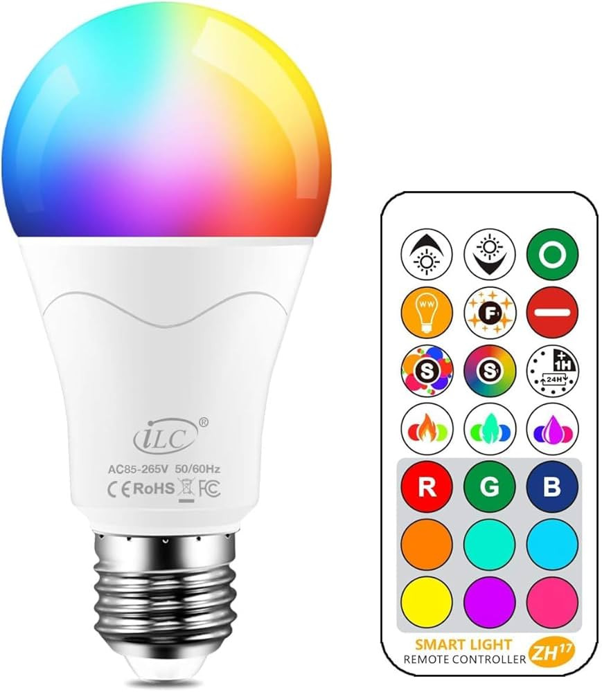 iLC LED Lampe ersetzt 85W, 1050 Lumen, RGB Glühbirne mit Fernbedienung Farbwechsel Farbige Birne... | Amazon (DE)