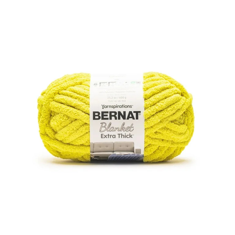 Bernat® Blanket Extra Thick™ #7 Jumbo Polyester Yarn, Citronella 21.2oz/600g 72 Yards | Walmart (US)