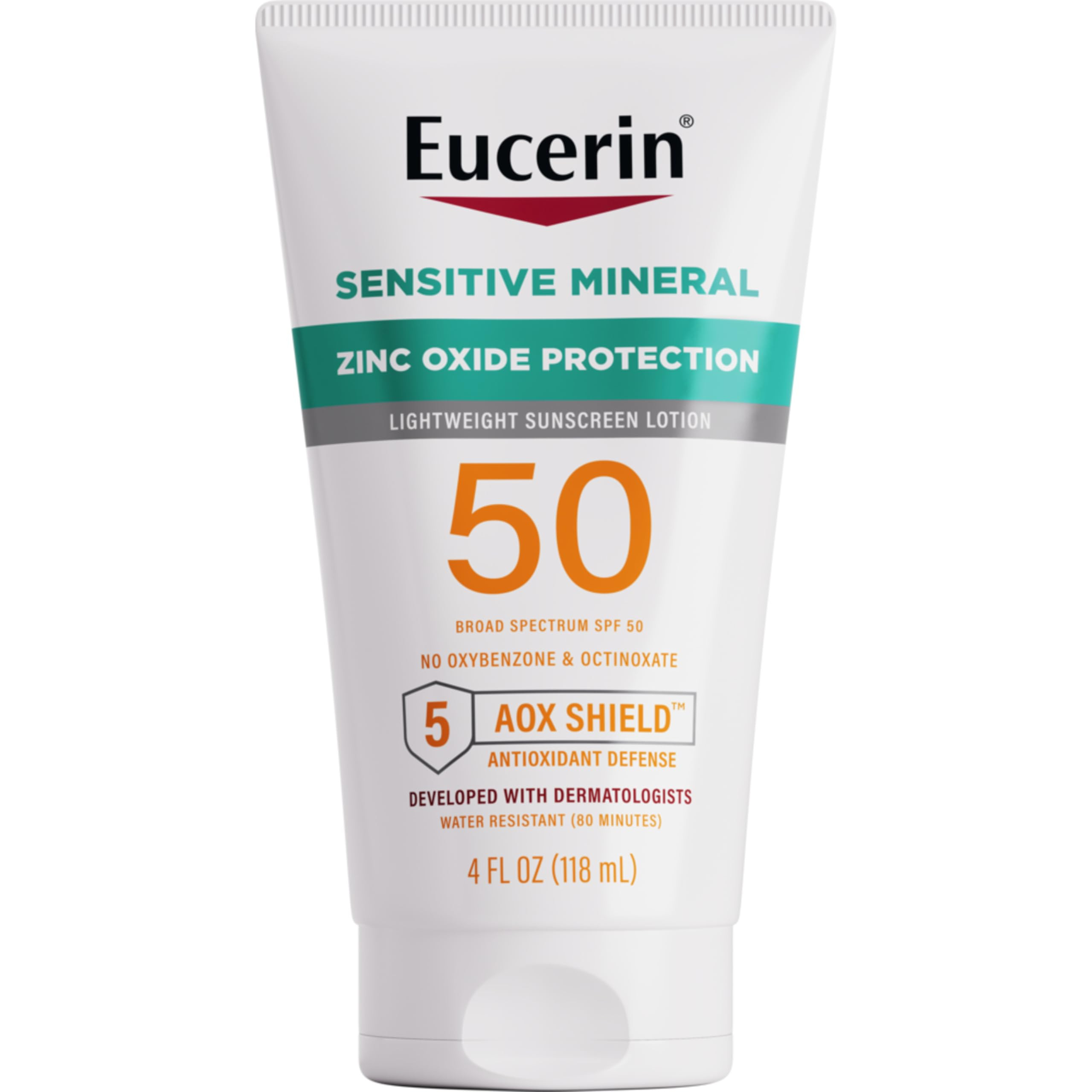 Eucerin Sun Sensitive Mineral Sunscreen Lotion SPF 50 with Zinc Oxide Protection, Hypoallergenic ... | Amazon (US)