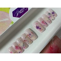 Milk Bath Nails | Thick Gel Overlay/Hard Reusable Press On Nails Jewels | Etsy (US)