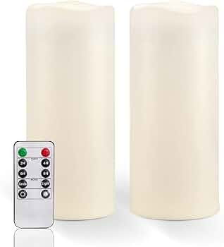 Homemory 10" x 4" Large Waterproof Outdoor Flameless Candles with Remote Control and Timer, Batte... | Amazon (US)