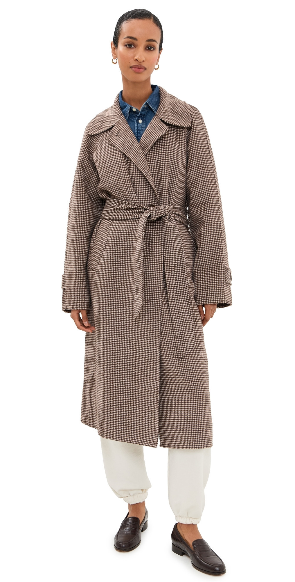 Varley Tomlinson Belted Long Coat Deep Taupe/Sandshell Micro L | Shopbop
