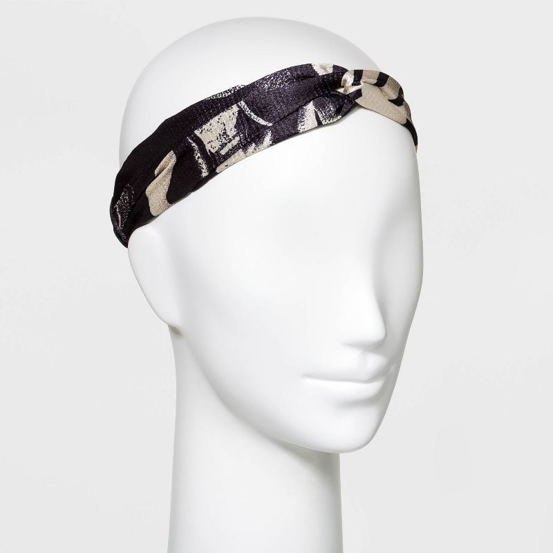 Satin Abstract Print Headwrap - A New Day™ Black | Target