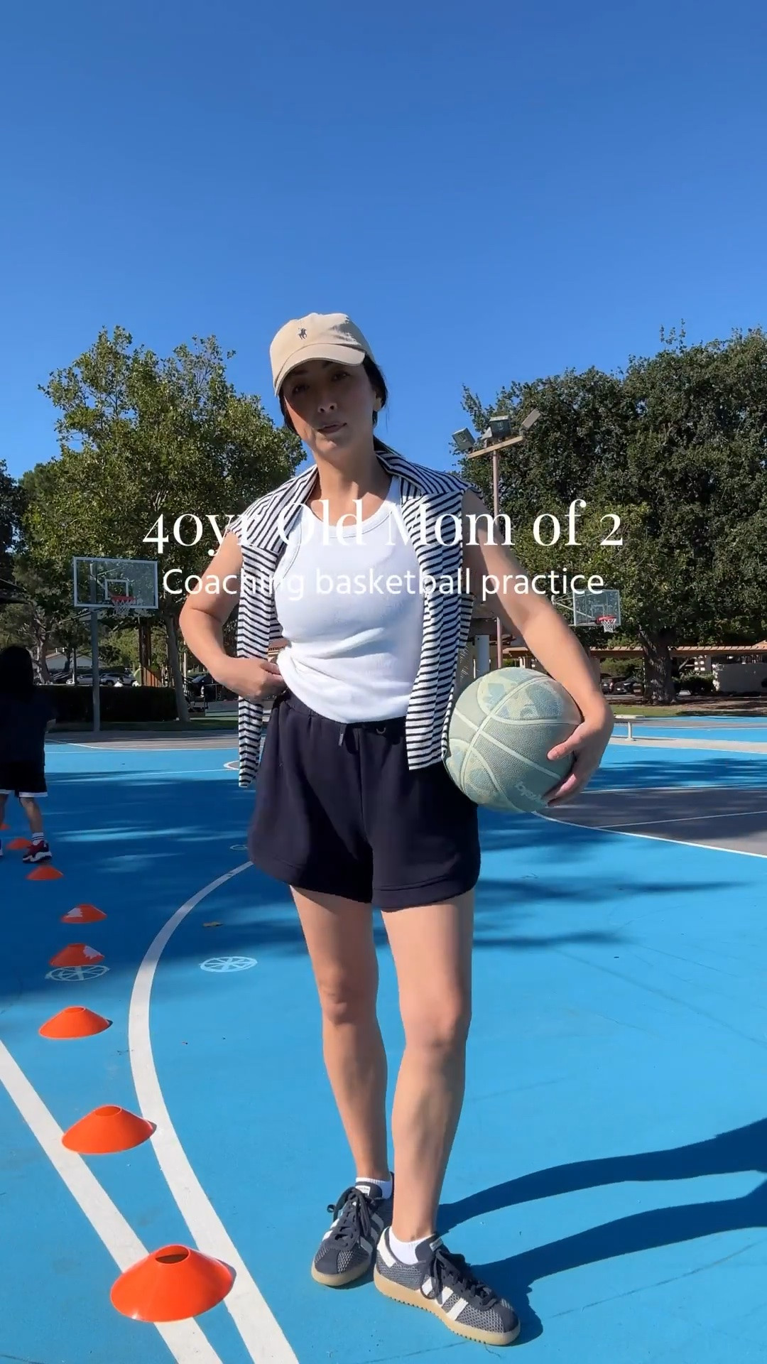 What I wore to coach basketball practice - Still figuring out my coaching style lol. 

Free Assembly tank small
Varley shorts small
Amazon socks
Adidias sneakers 5.5
Polo Hat
AYR stripe tee xs - old

#LTKmomlife #LTKActive #LTKPetite