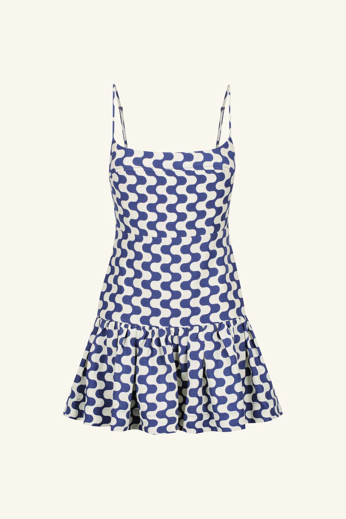 ERICA GATHERED MINI DRESS | IVORY/NAVY | DRESSES | SHONA JOY | Shona Joy