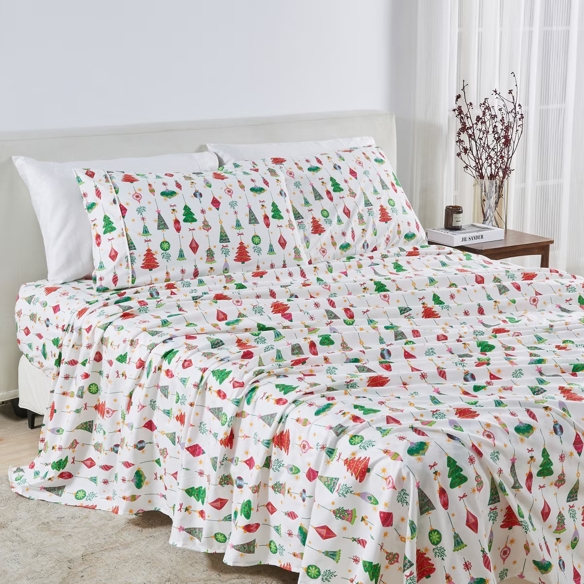 Brushed Microfiber Holiday Printed Sheet Set - Great Bay Home | Target