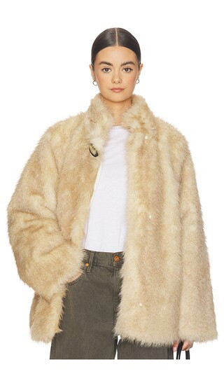 WeWoreWhat Faux Fur Jacket in Tan. Size M. Also in XS, S, L, XL. | Revolve Clothing (Global)