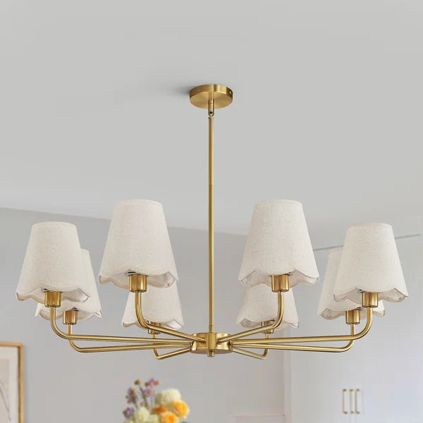 8-Light Modern Dimmable Chandelier With Fabric Shades | Wayfair North America
