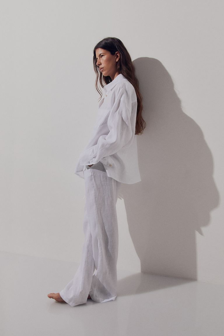 Linen Pants - White - Ladies | H&M US | H&M (US + CA)