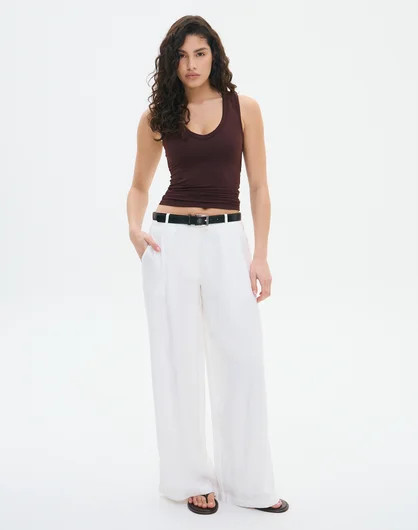 Low Rise 100% Linen Tailored Pant | Glassons (Australia)