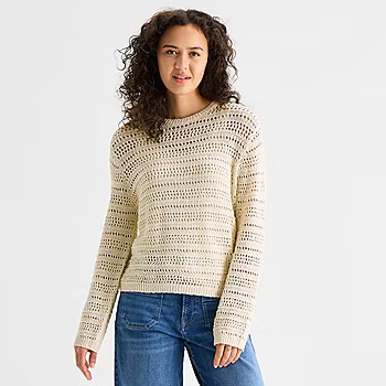 new!a.n.a Tall Womens Crew Neck Long Sleeve Pullover Sweater | JCPenney