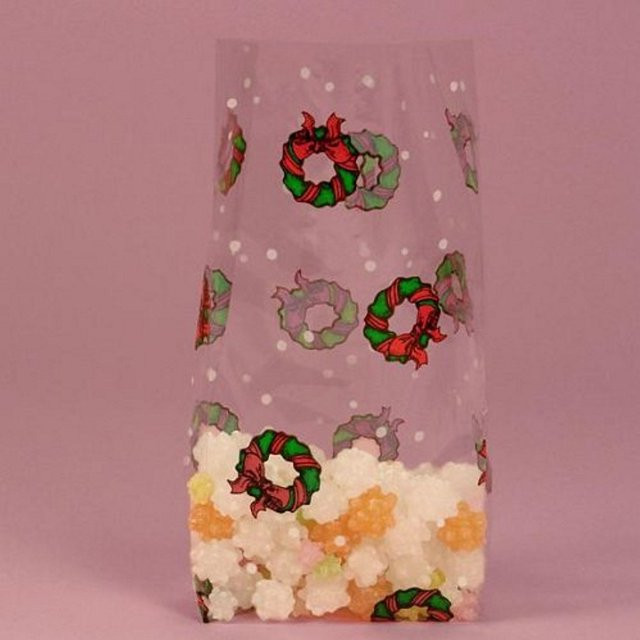 Christmas Wreaths Clear Cello Party Bags - 7 1/2in. x 3 1/2in. x 2in. - 20 Pack | Walmart (US)