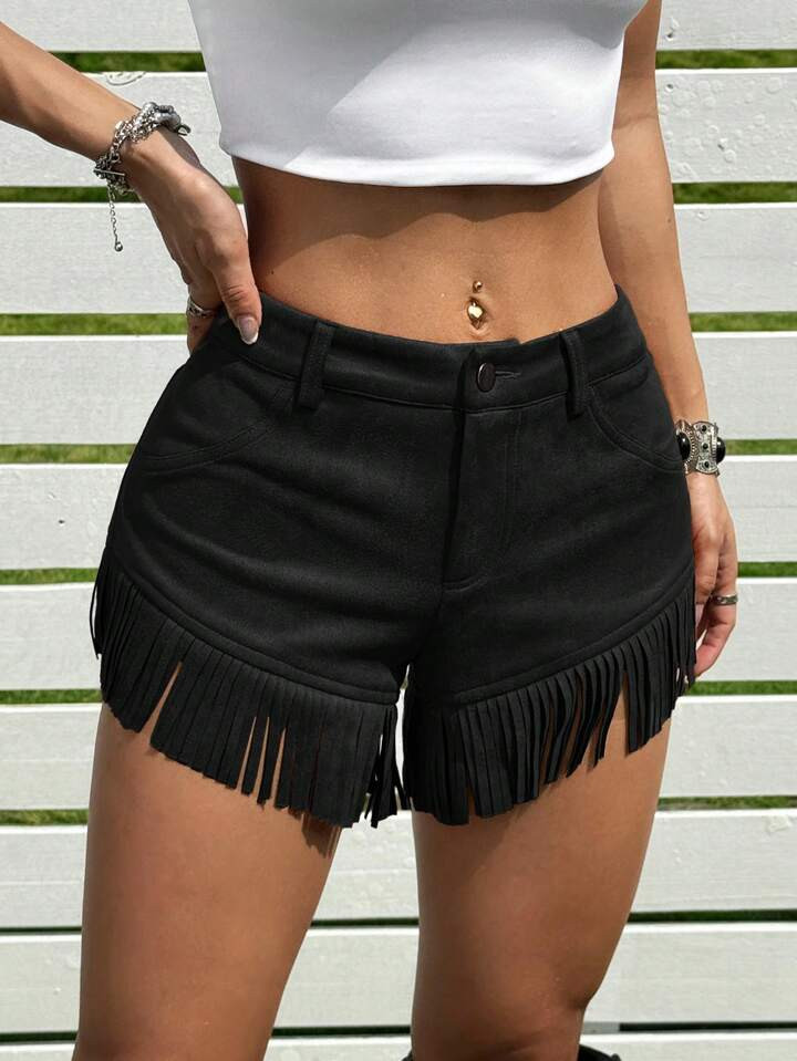 SHEIN EZwear Women's Solid Color Casual Shorts, Fashionable For Summer | SHEIN