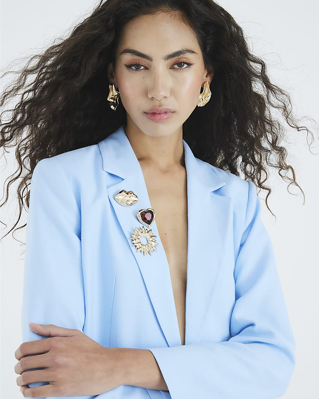 Gold Mixed Lips Broches Pack Of 3 | River Island UK & IE