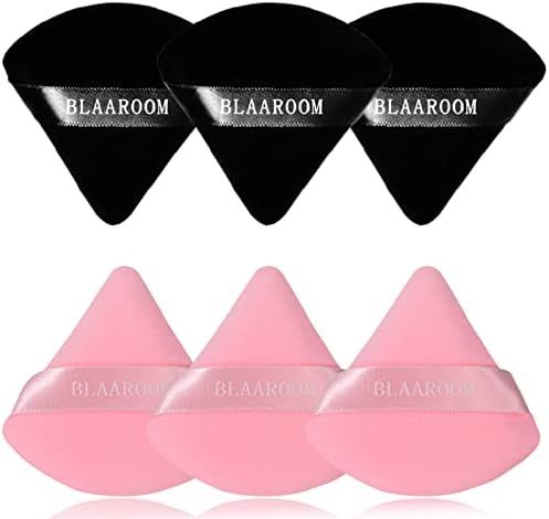 BLAAROOM 6 Pieces Powder Puff Face Makeup Velour Soft Triangle Powder Puffs - for Loose Powder Mi... | Amazon (US)