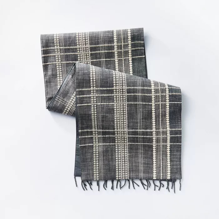72" x 14" Cotton Plaid Table Runner Blue - Threshold™ designed with Studio McGee | Target