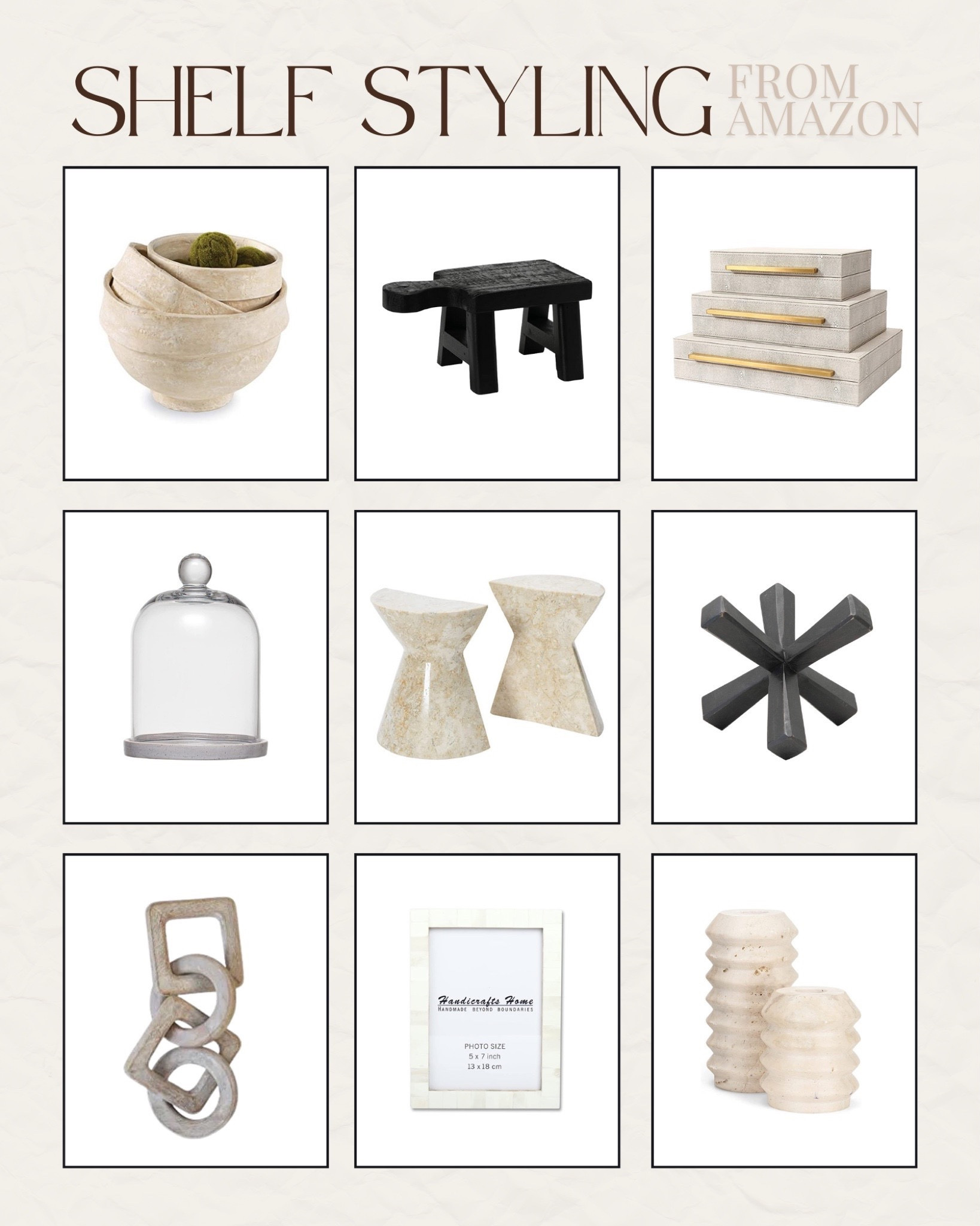 Perfect finds for styling shelves! #founditonamazon 

Lee Anne Benjamin 🤍

#LTKstyletip #LTKhome #LTKFind