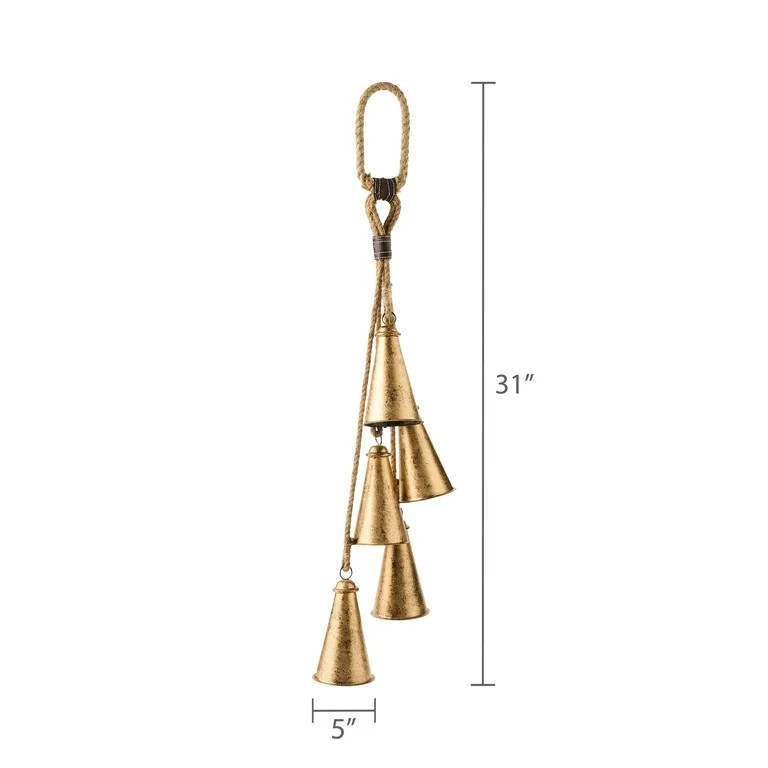 Metal Bells Hanging Christmas Decoration, Antique Gold, 32", by Holiday Time | Walmart (US)