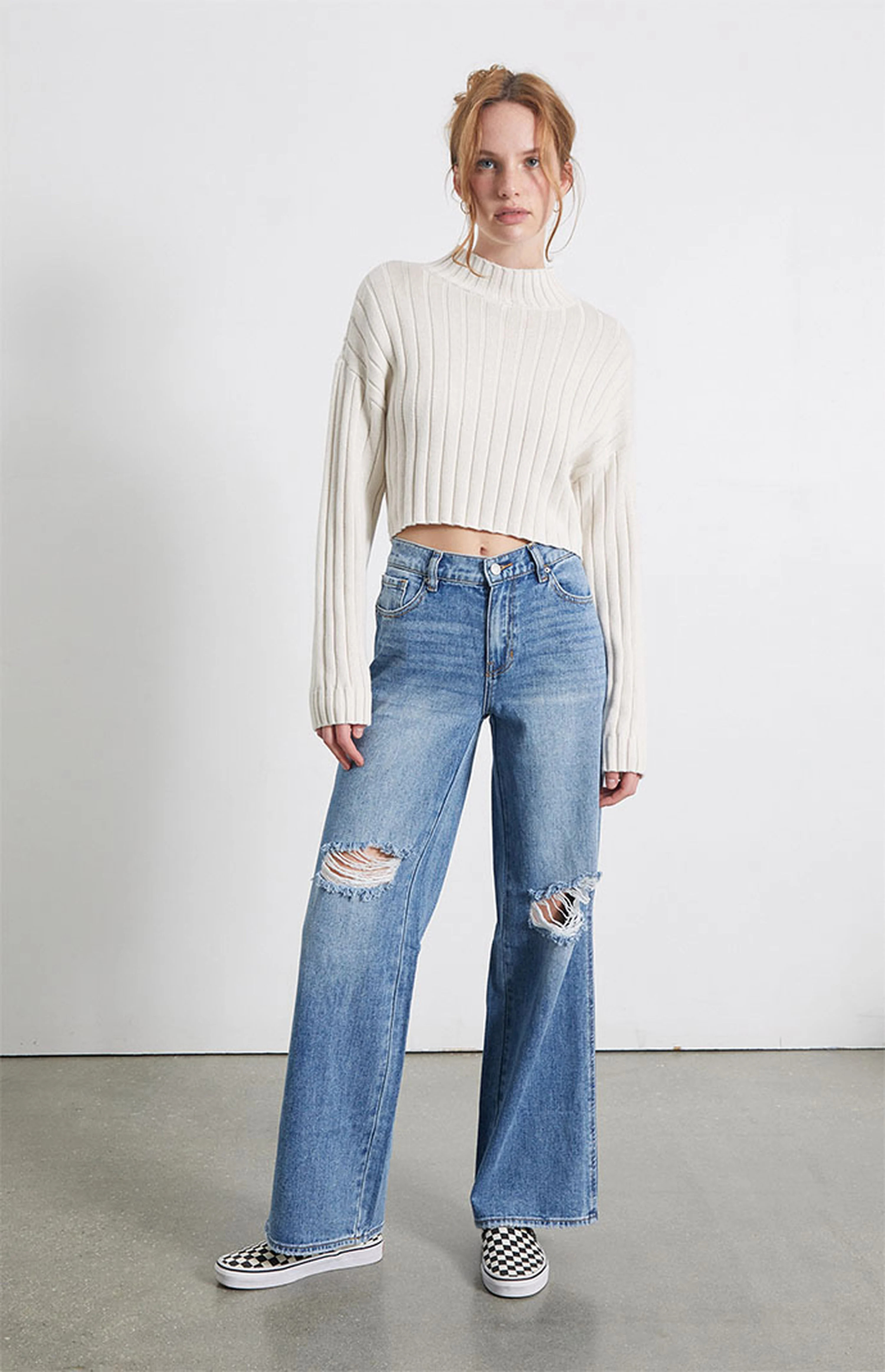 PacSun Light Blue Ripped High Waisted Baggy Jeans | PacSun | PacSun