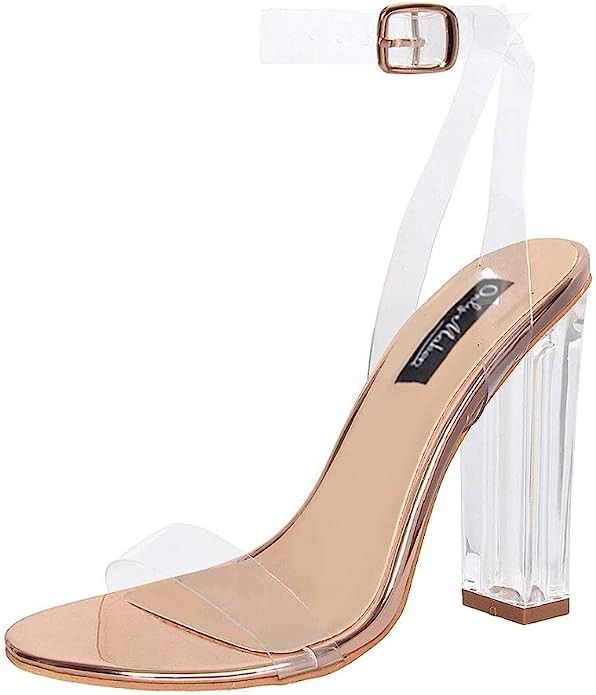 Only maker Women's transparent sandals, slingback ankle strap sandals | Amazon (DE)