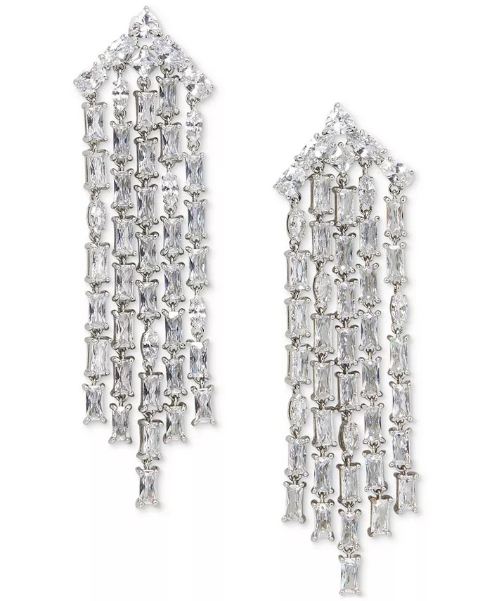 kate spade new york Crystal Fringe Statement Earrings - Macy's | Macy's