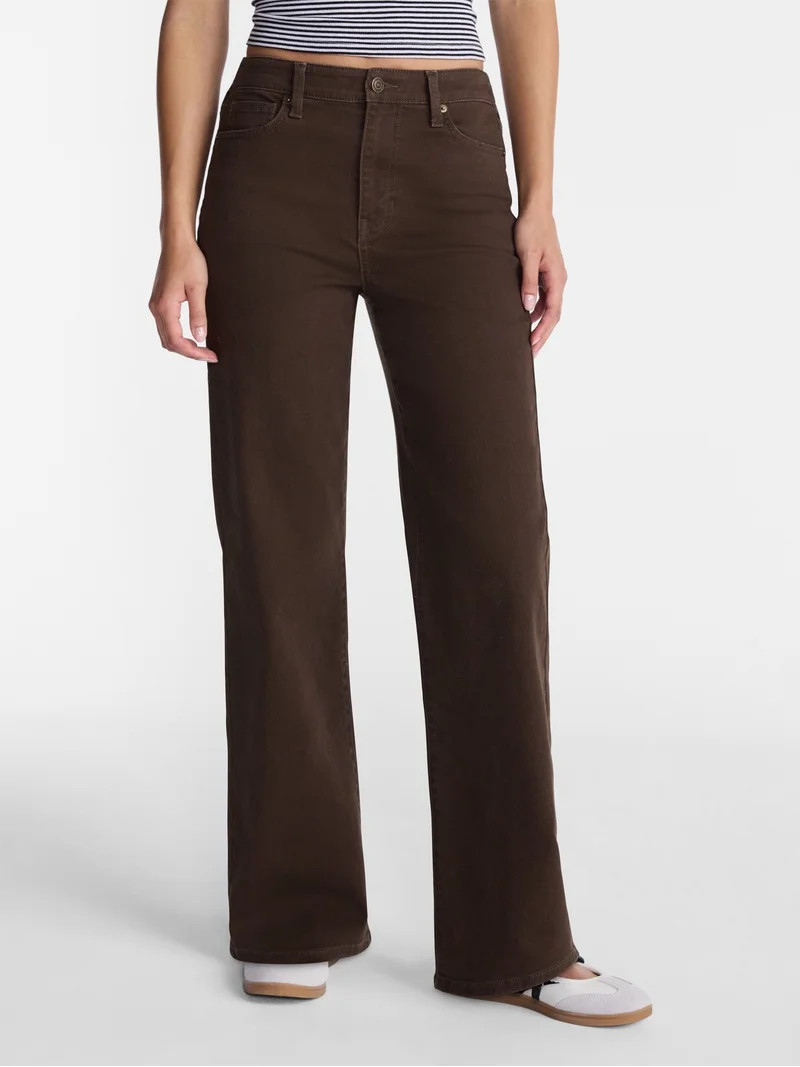 No Boundaries High Rise Baggy Wide Leg Jeans, 30'' Inseam, Women's and Women's Plus, Sizes XXS-4X | Walmart (US)