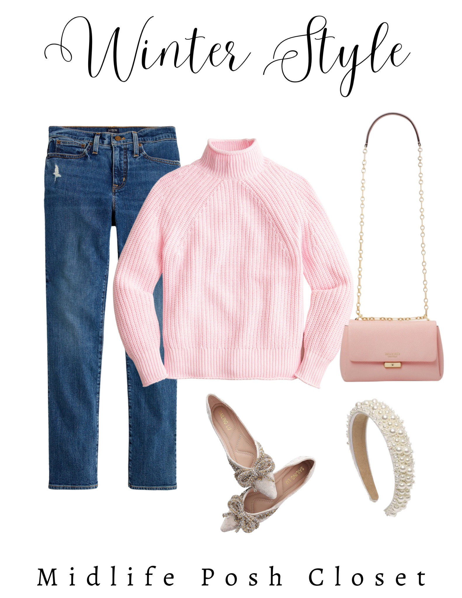 Winter Style: pink sweater, boyfriend jeans, jeweled ballet flats 

Preppy / New England / Midwest / Over 40 / Over 50

#LTKshoecrush #LTKSeasonal #LTKsalealert