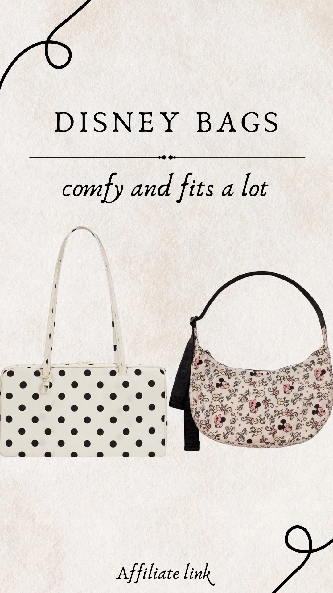 Disney bags! 

Disneyland, Disney world, Disney trip, Disney finds

#LTKTravel