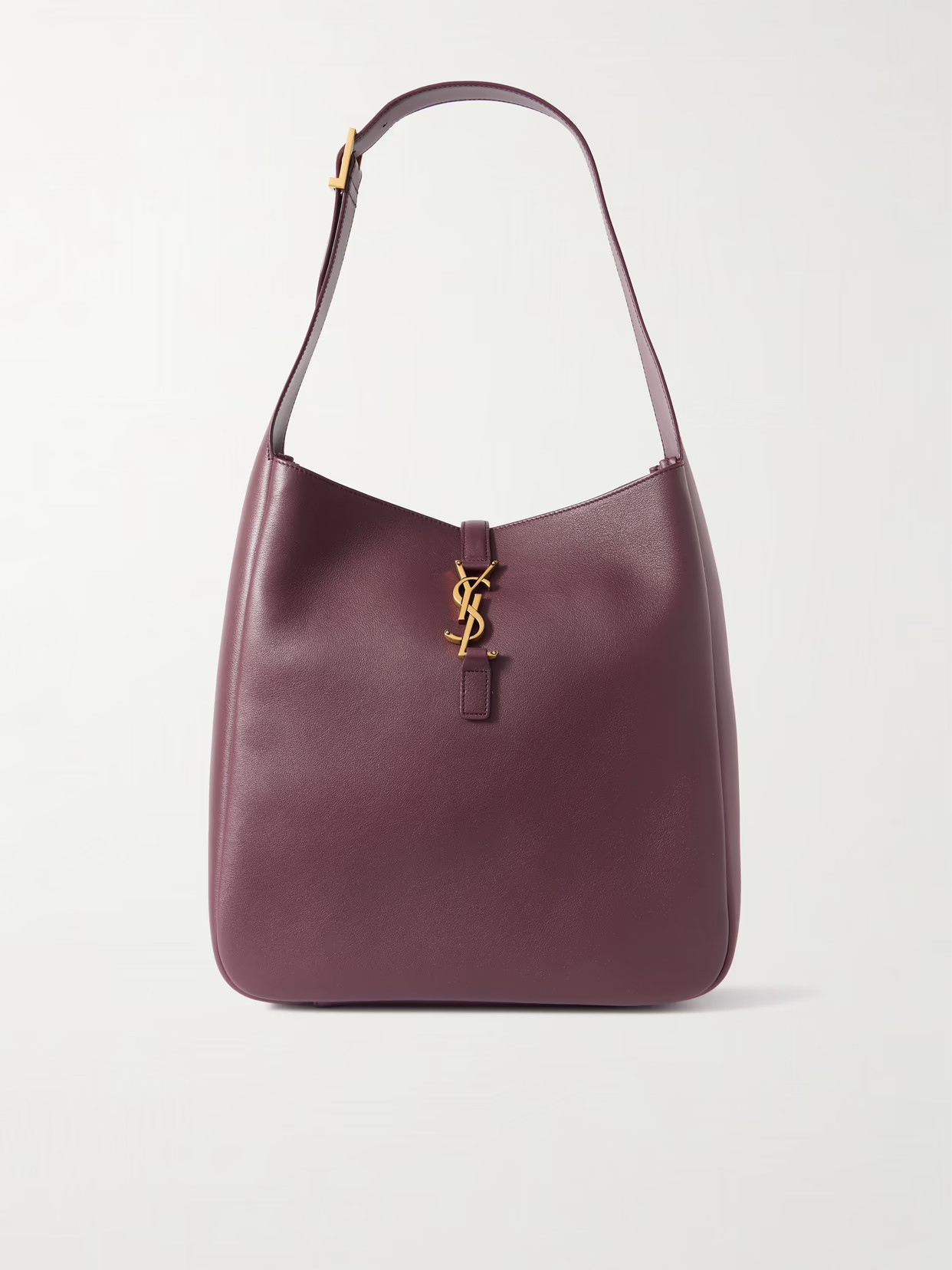 SAINT LAURENT - Le 5 À 7 Large Leather Shoulder Bag - Burgundy | NET-A-PORTER (US)