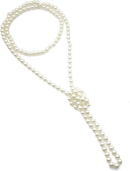 Mom Necklace Jewelry Long Layered Pearl Y Necklace - Boho 6mm Fake Pearls Beaded Choker Layering ... | Amazon (US)