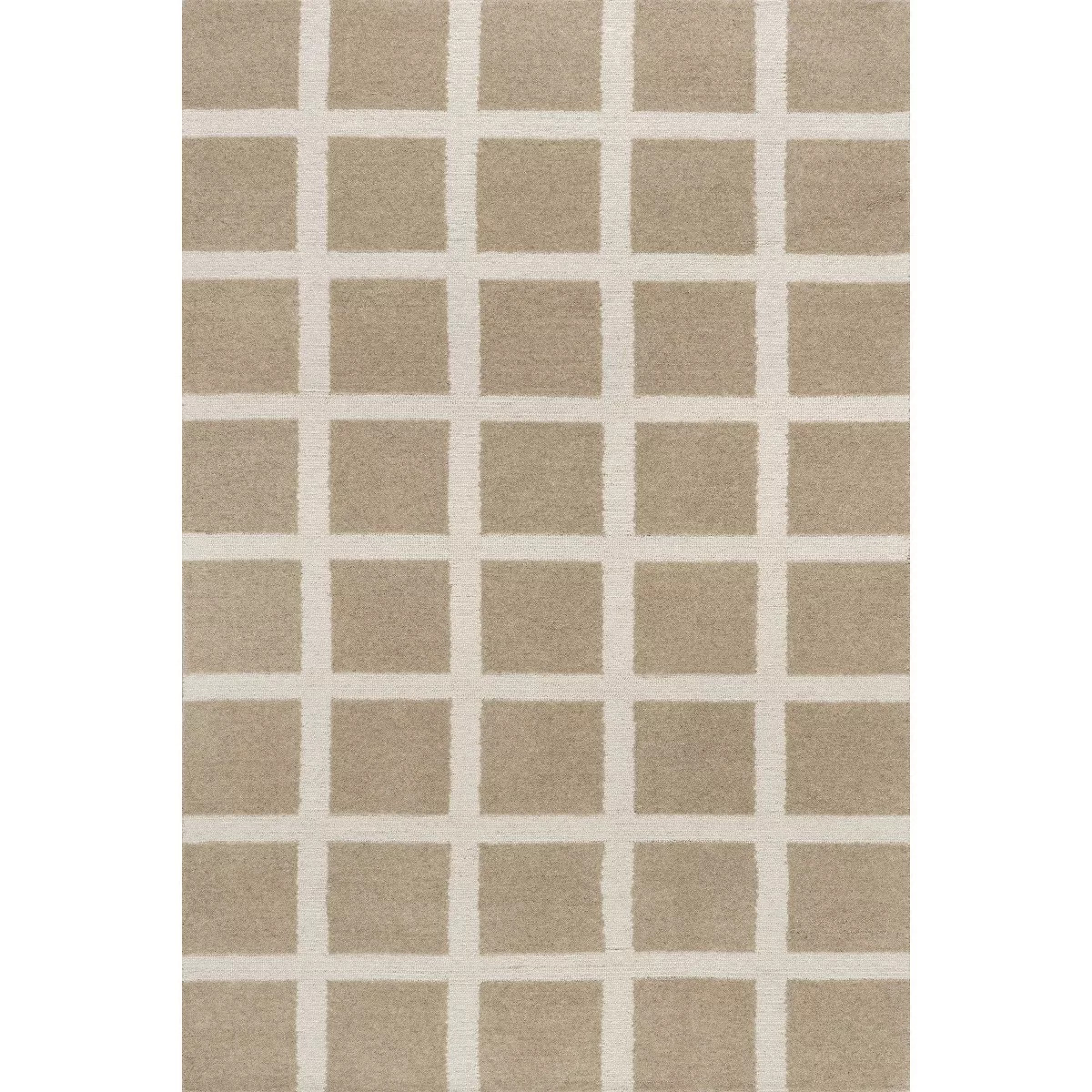 Nuloom Nepenthe Checked Wool Area Rug,  3' x 5',  Nepenthe Beige | Target