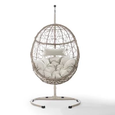Crosley Cleo All-Weather Wicker Hanging Egg Chair in Light Brown | Bed Bath & Beyond