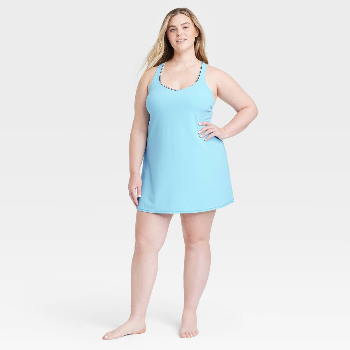 Women's Everyday Soft Active Dress - All In Motion™ Blue 1X: Moisture Wicking, Quick Dry, UPF 5... | Target