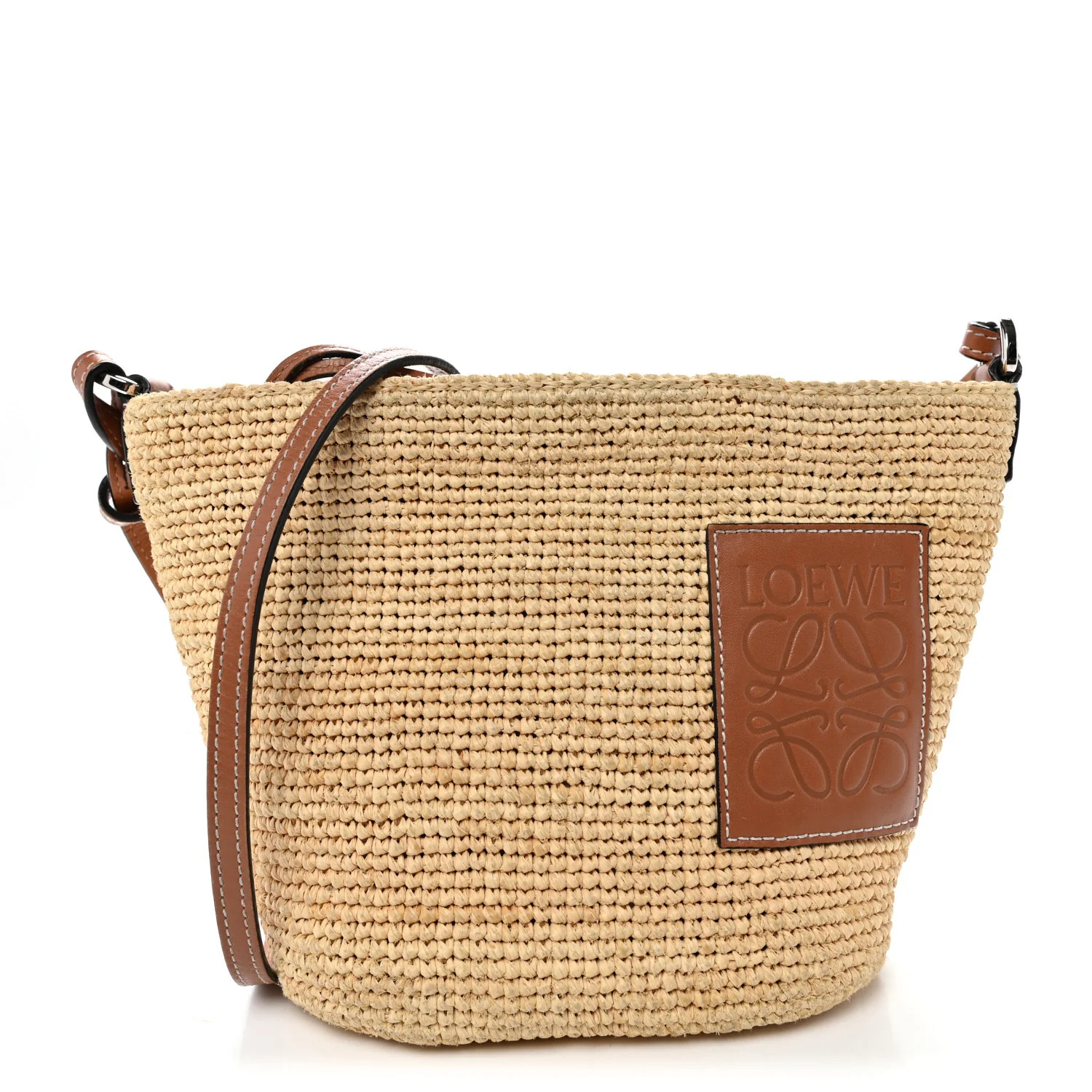 Calfskin Raffia Paulas Ibiza Pochette Bag Natural Tan | FASHIONPHILE (US)