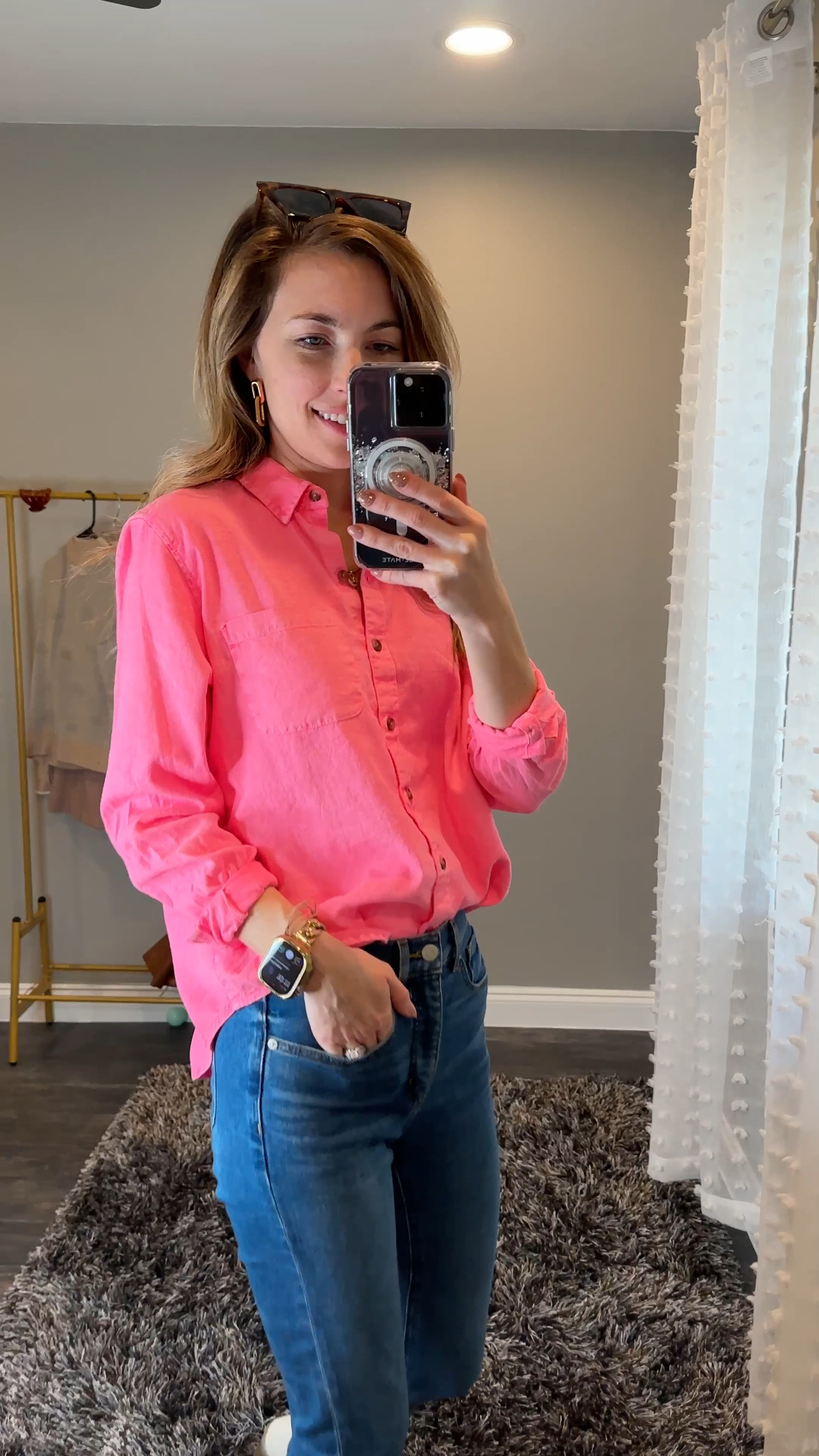 SPRING has Sprung!
Jeans on Sale for $20!
These new button up relaxed fit T shirts are so comfy! They are a little bit thicker, which is nice, but they are so soft and there are tons of colors!

Spring outfit, pink, work wear, office looks, casual looks, loft, target finds, booties, Apple Watch bands 

#LTKsalealert #LTKworkwear #LTKstyletip
