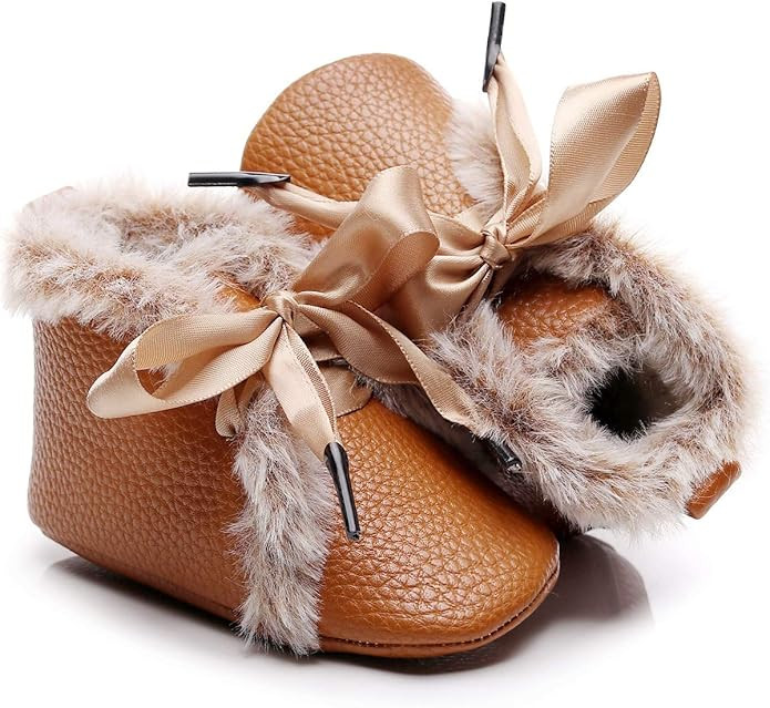 Bebila Winter Toddler Snow Boots - Lace up Baby Girls Boys Shoes Lace up Non-Skid Soft Sole Slipp... | Amazon (US)