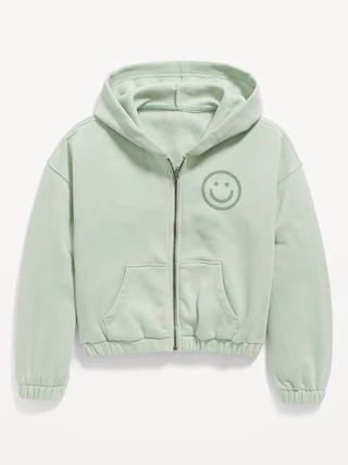 Cinched-Hem Graphic Zip Hoodie for Girls | Old Navy (US)