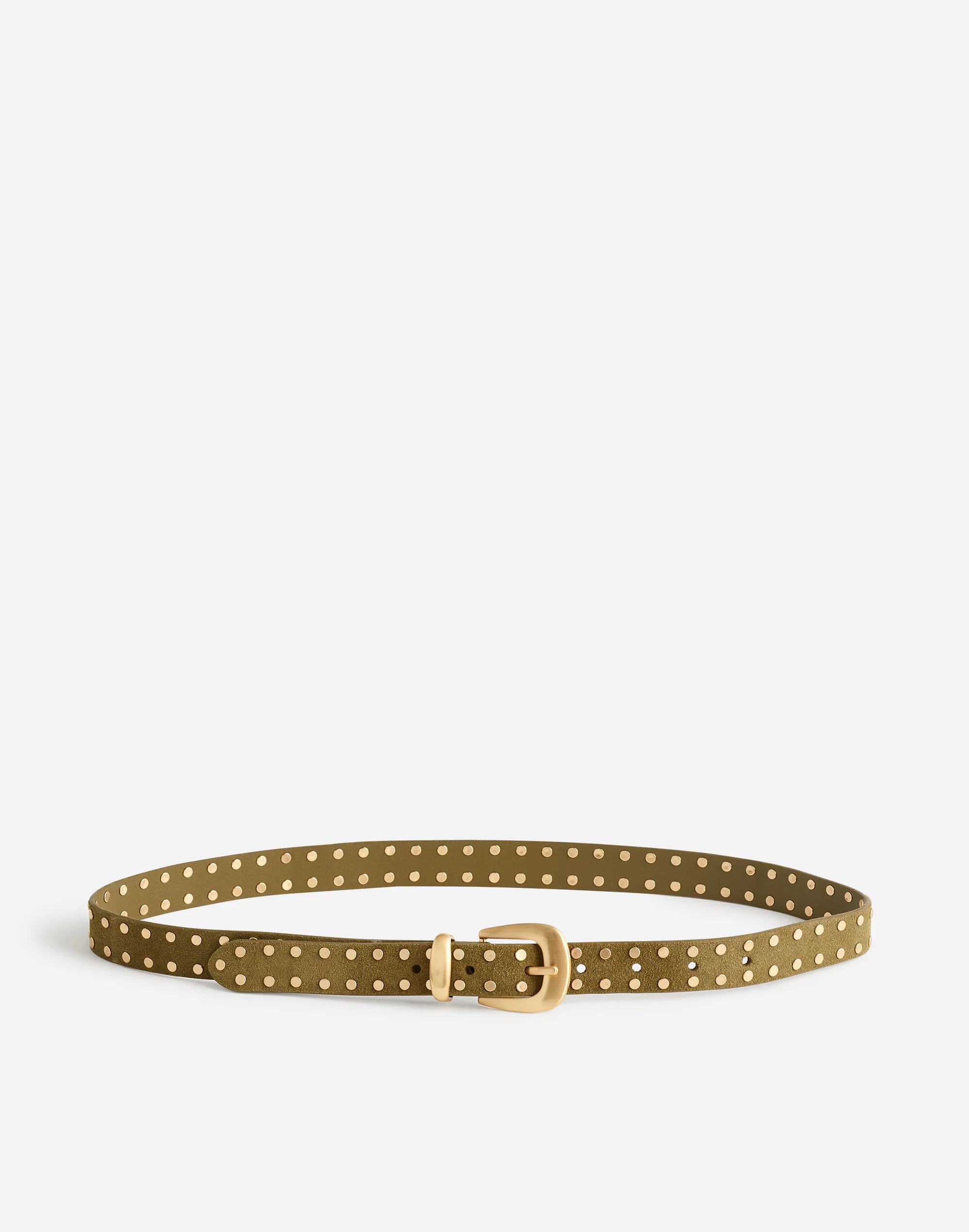 Flat Studded Western Belt in Suede | Madewell