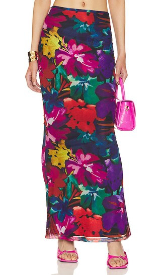 Zarela Maxi Skirt in Black Floral | Revolve Clothing (Global)