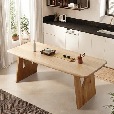 Solid wood large board dining table widened | Wayfair North America