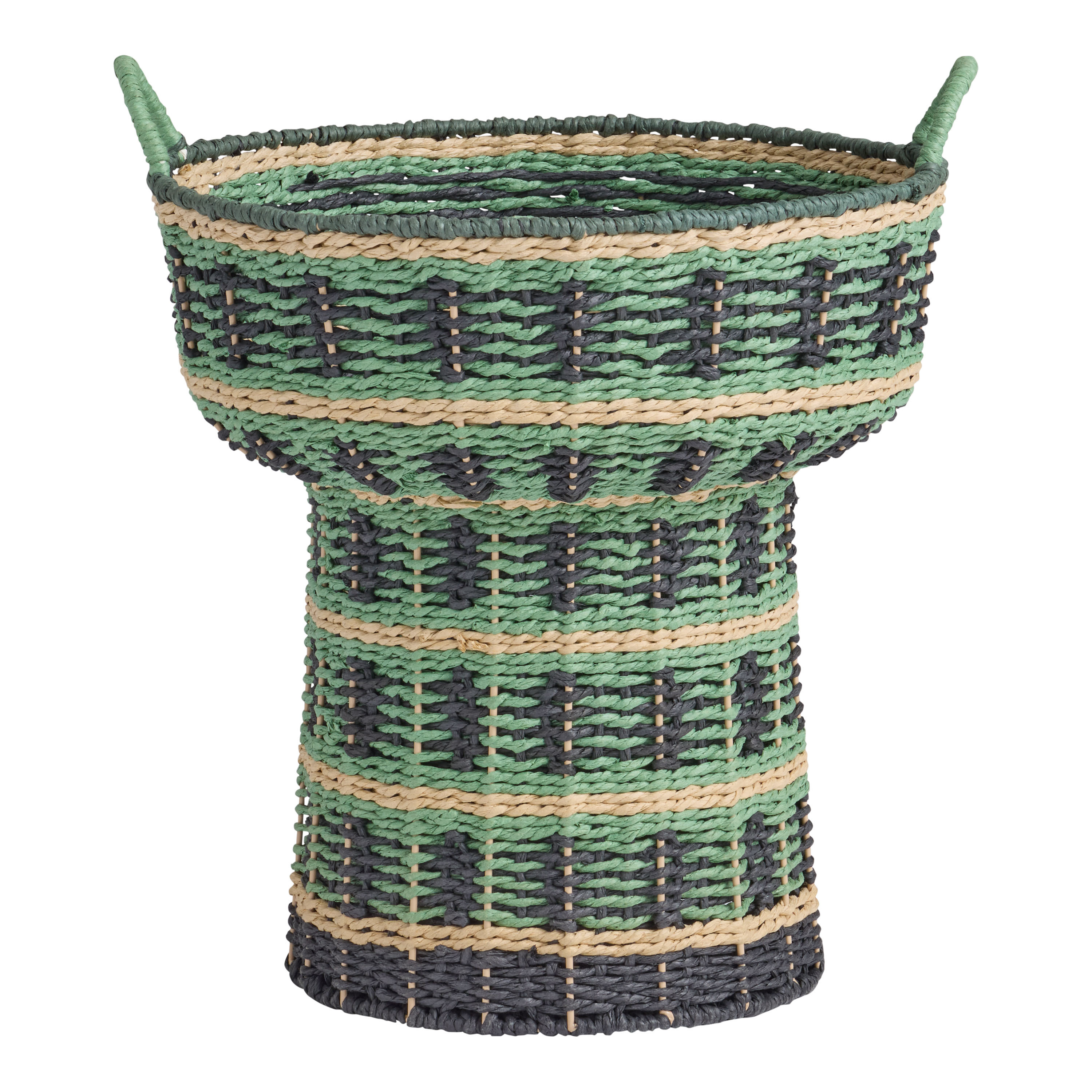 CRAFT Green and Black Natural Fiber Woven Vase | World Market