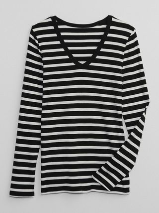 Favorite Stripe V-Neck T-Shirt | Gap Factory