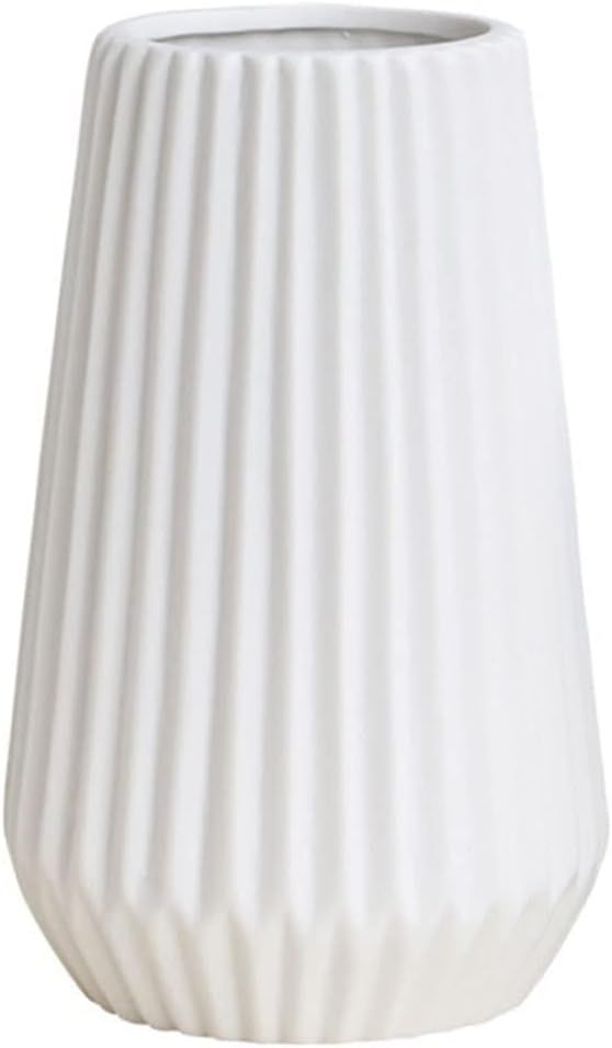 jutaeer 6.5 Inch White Ceramic Flower Vase for Home Décor, Desktop Minimalist White Ceramic Vase... | Amazon (US)