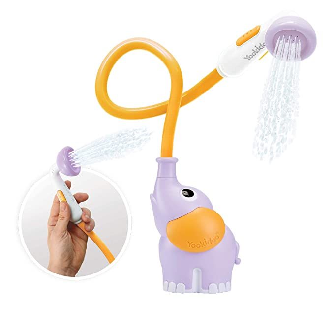 Yookidoo Baby Bath Shower Head - Elephant Water Pump with Trunk Spout Rinser - Control Water Flow... | Amazon (US)