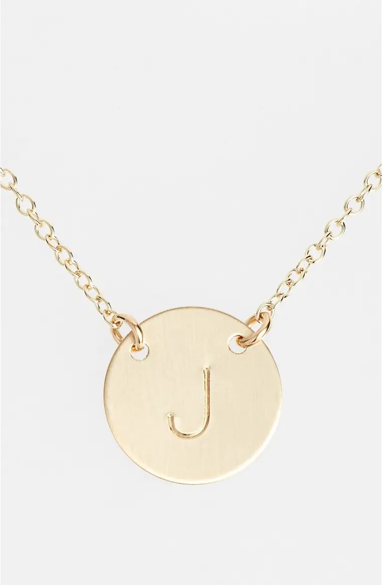 14k-Gold Fill Anchored Initial Disc Necklace | Nordstrom