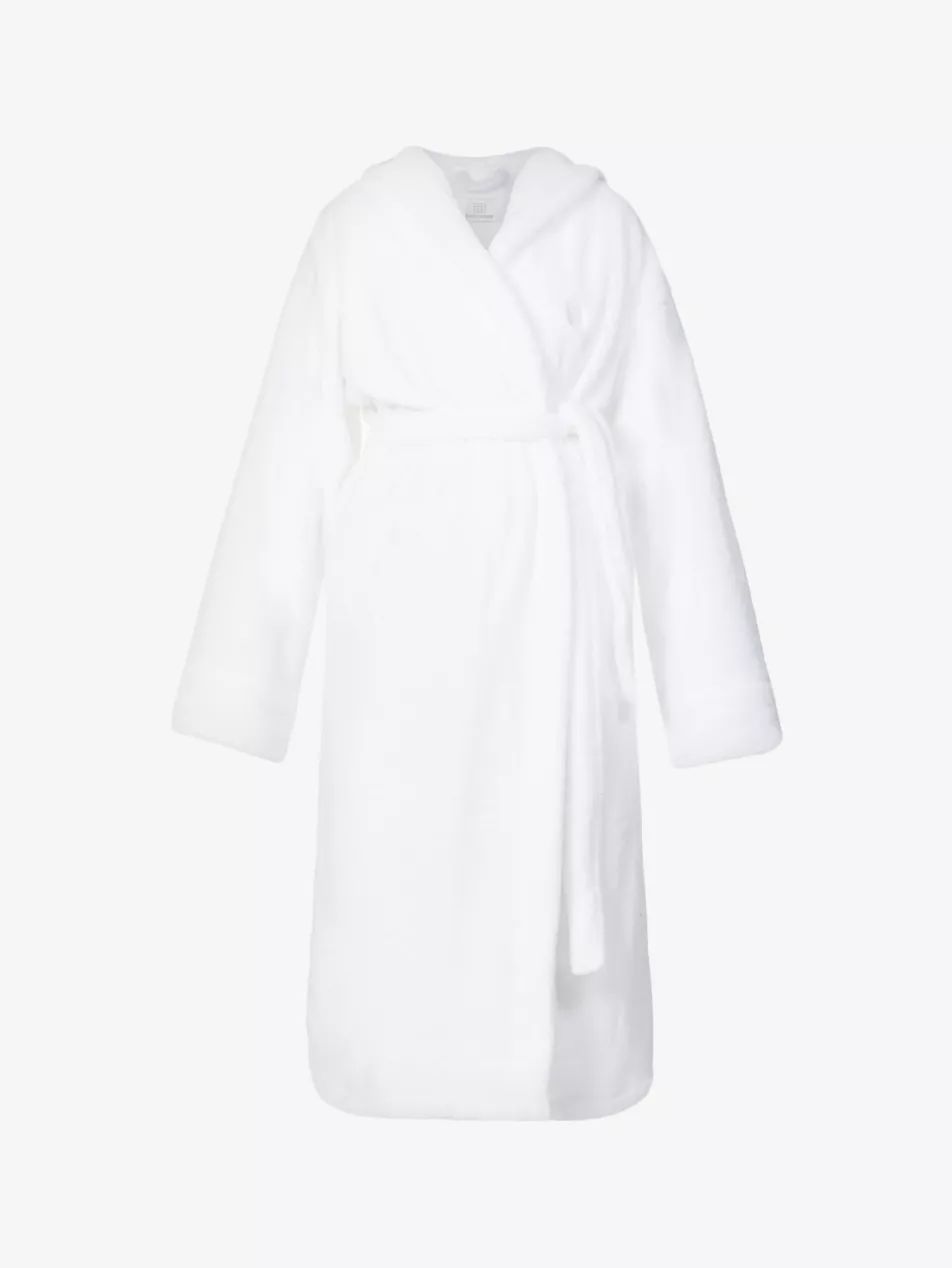 Logo-embroidered recycled-polyester house robe | Selfridges